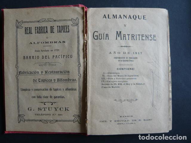 Libros antiguos: ALMANAQUE Y GUIA MATRITENSE 1917 - Foto 2