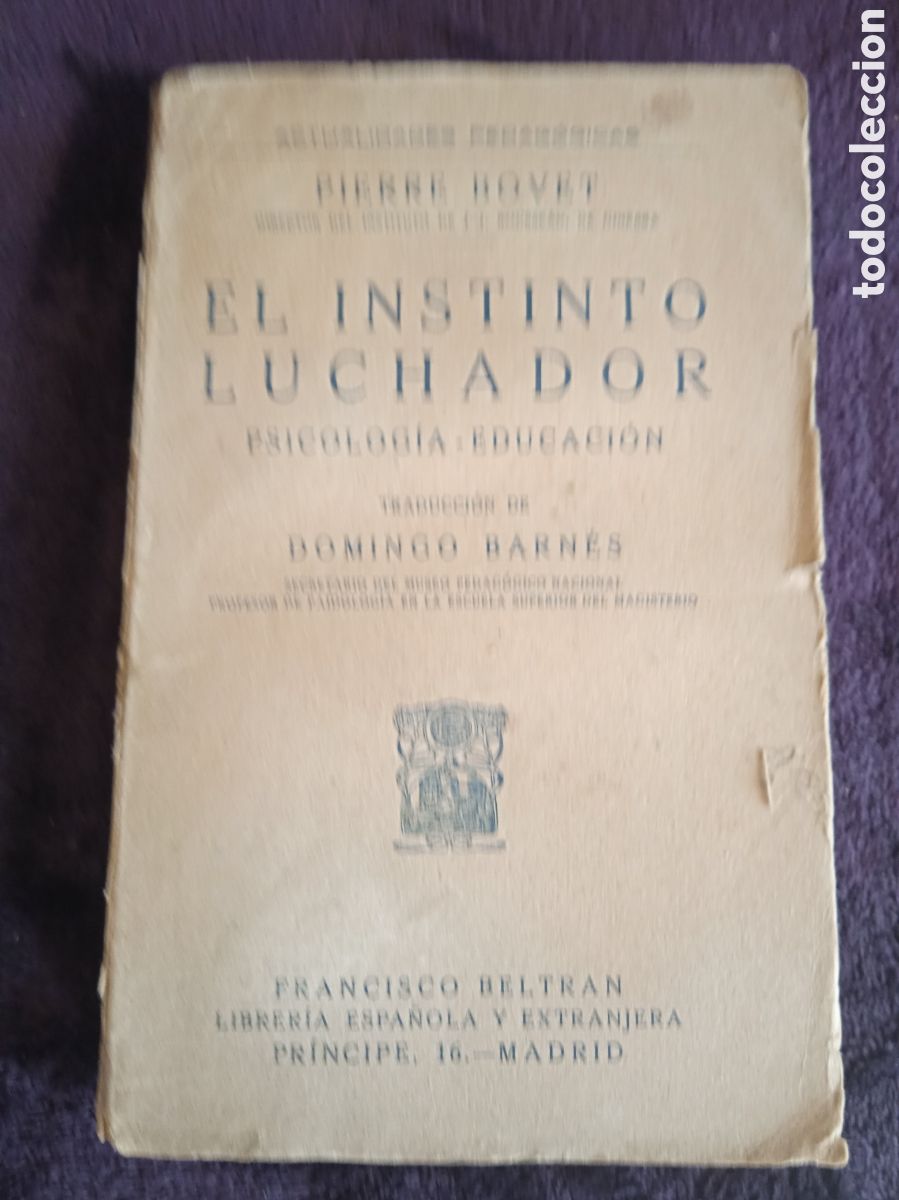 Libros antiguos: EL INSTINTO LUCHADOR / PIERRE BOVET - Foto 1