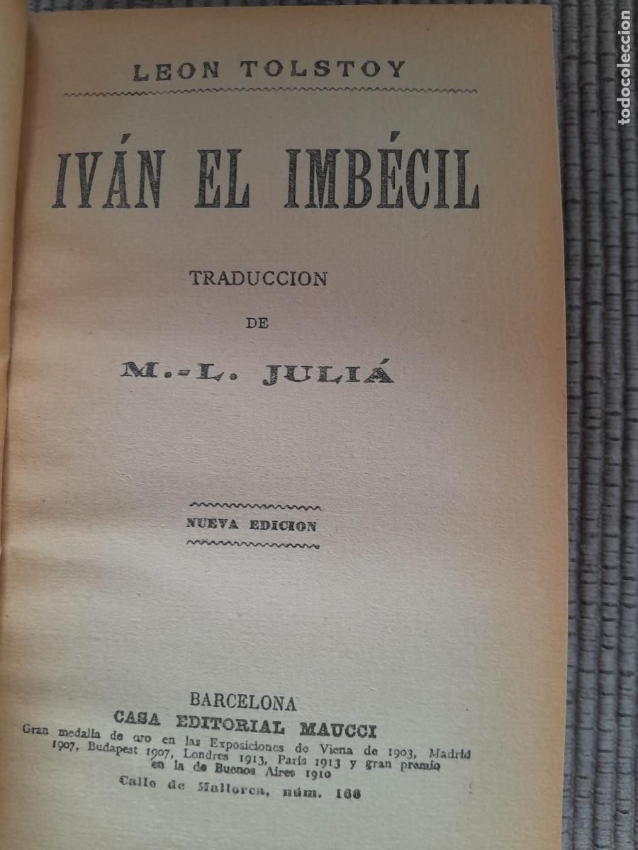 Libros antiguos: IVAN EL IMBECIL. LEON TOLSTOY. MAUCCI. - Foto 3