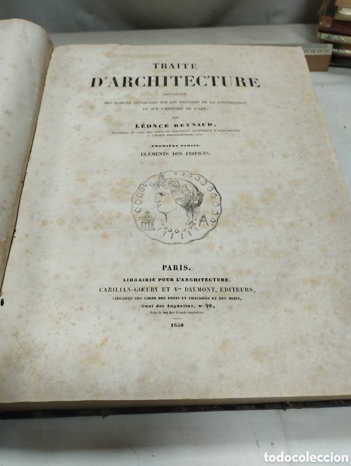 Libros antiguos: Trait&eacute; DArchitecture. L&eacute;once Reynud, 1850 - Foto 2