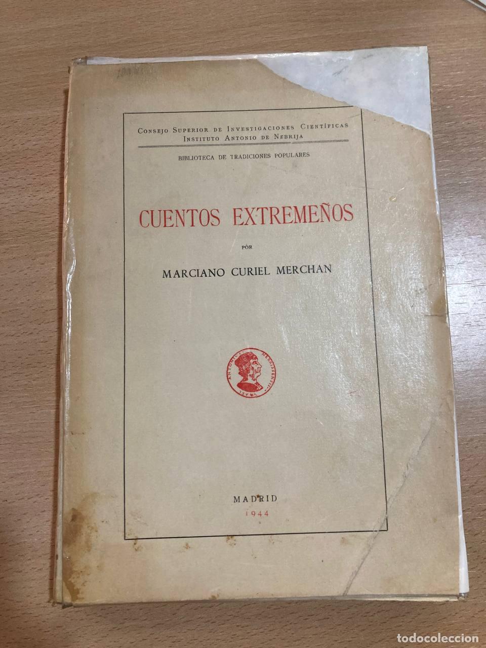 Libros antiguos: Cuentos extreme&ntilde;os. Marciano Curiel Merchan - Foto 1
