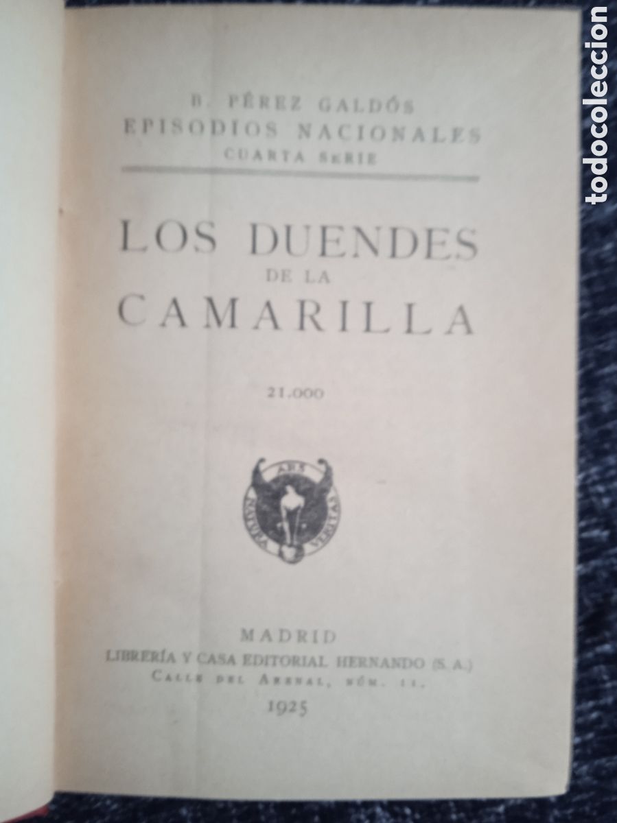 Libros antiguos: Los duendes de la camarilla / P&eacute;rez Gald&oacute;s - A&Ntilde;O 1925 - Foto 2