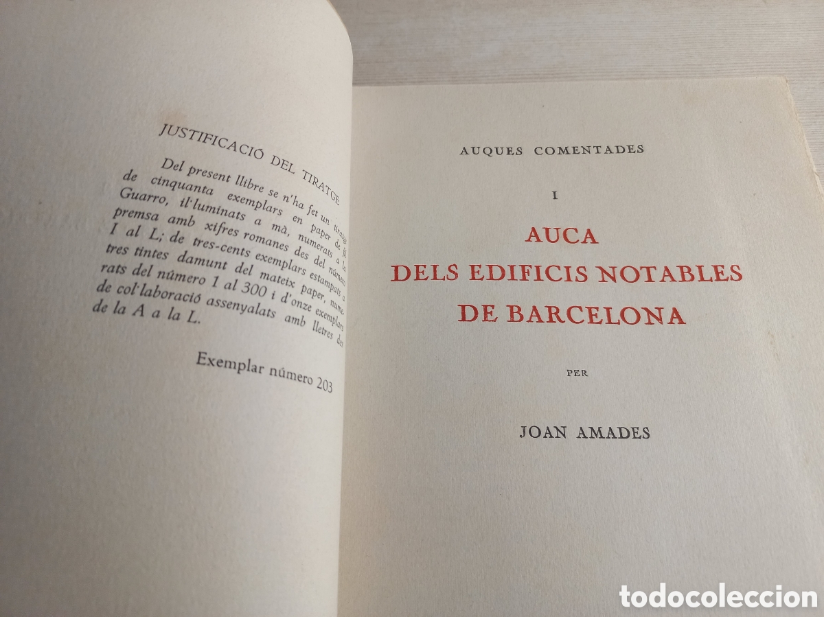 Libros antiguos: Auques Comentades I. Auca dels edificis notables de Barcelona. Joan Amades. Numerado. Limitada. - Foto 5