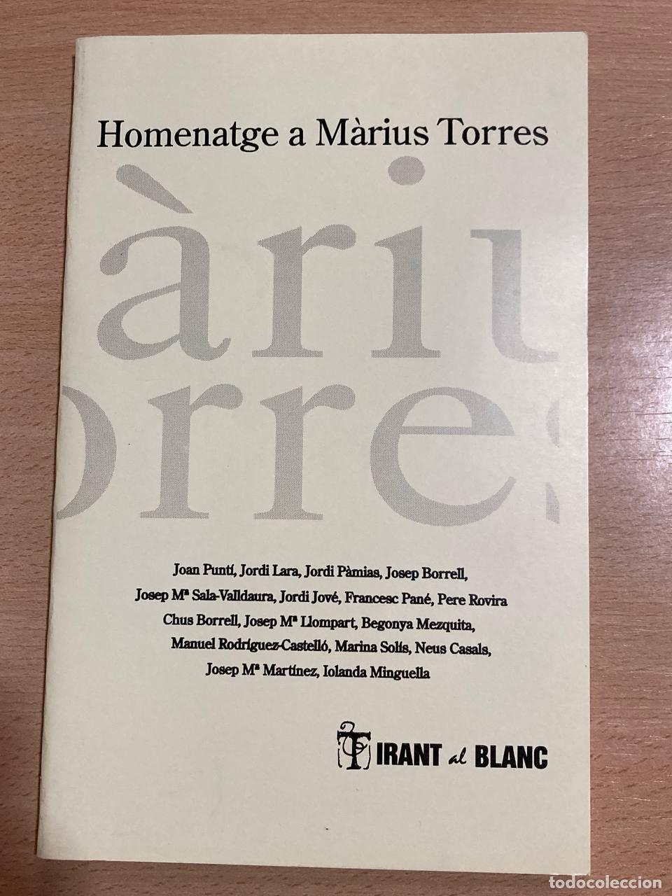 Libros antiguos: Homenatge a M&agrave;rius Torres - Foto 1