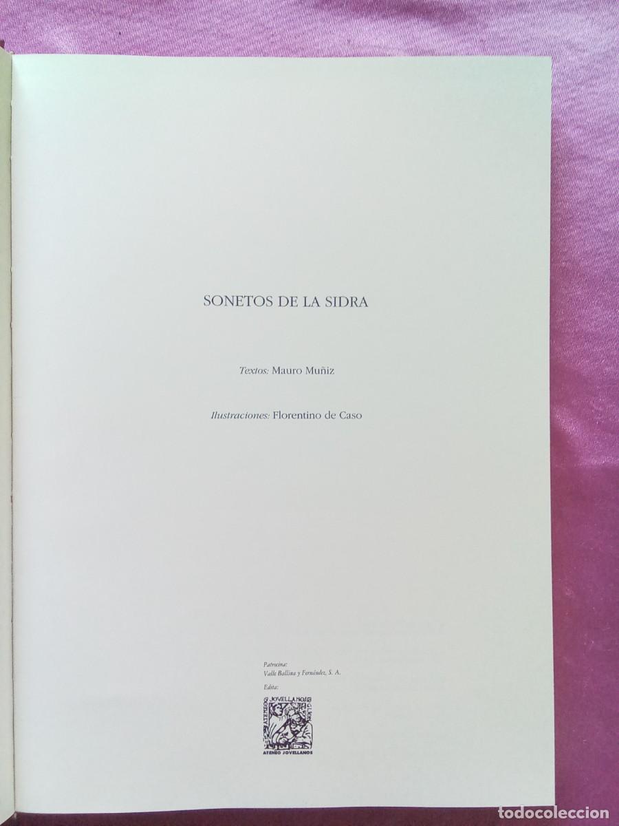 Libros antiguos: SONETOS DE LA SIDRA.MAURO MU&Ntilde;IZ.E/P/1/6 - Foto 2
