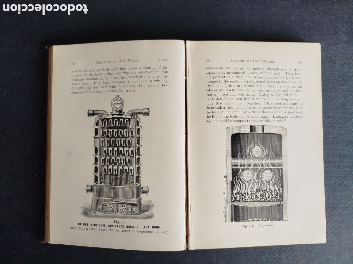 Libros antiguos: &rdquo;HEATING BY HOT WATER&rdquo; WALTER JONES. 1894 - Foto 5