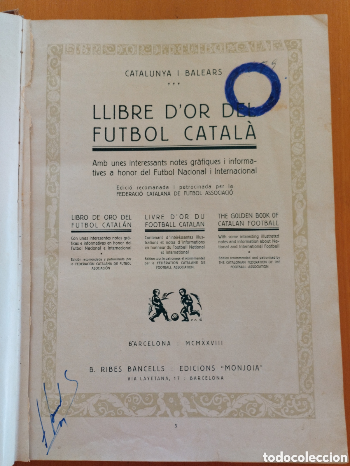 Libros antiguos: LLIBRE DOR DEL FUTBOL CATAL&Agrave; - Foto 3