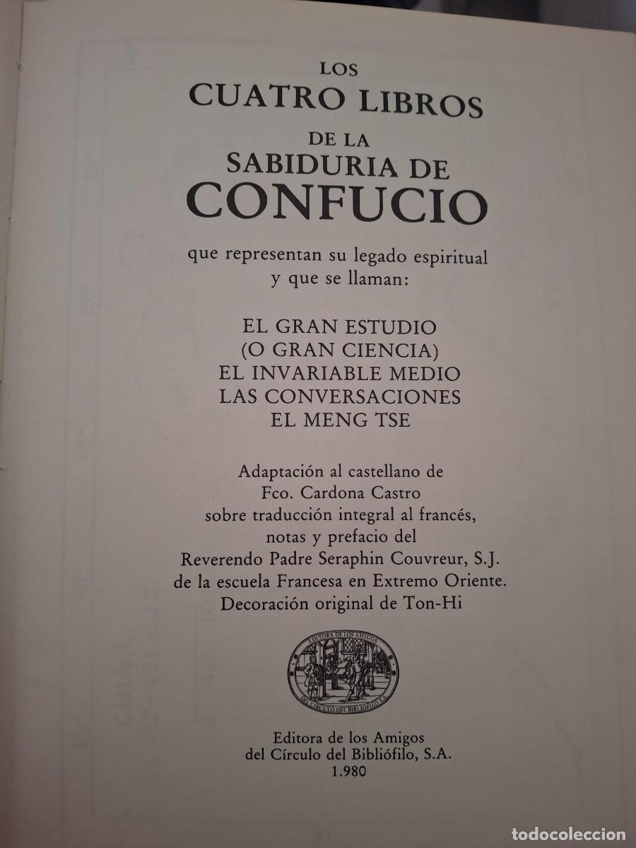 Libros antiguos: Los cuatro libros de la sabiduria de confucio - Foto 3