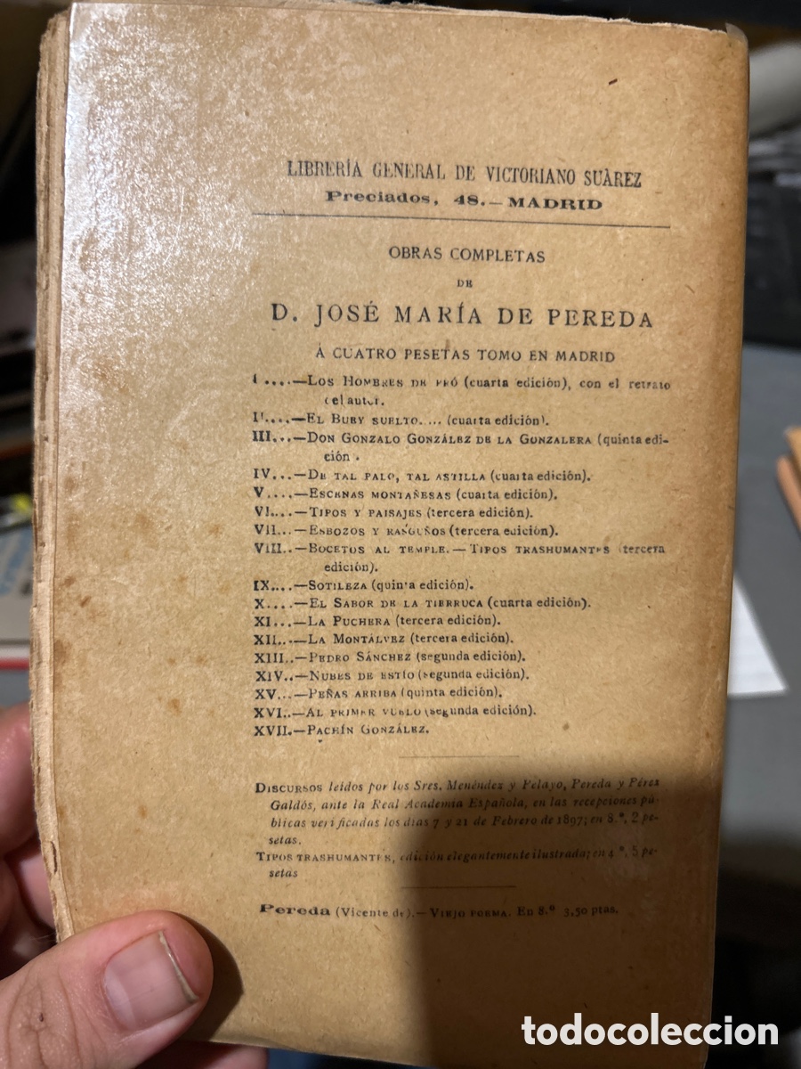 Libros antiguos: Obras completas de D Jos&eacute; M. De Pereda tomo III - Foto 4