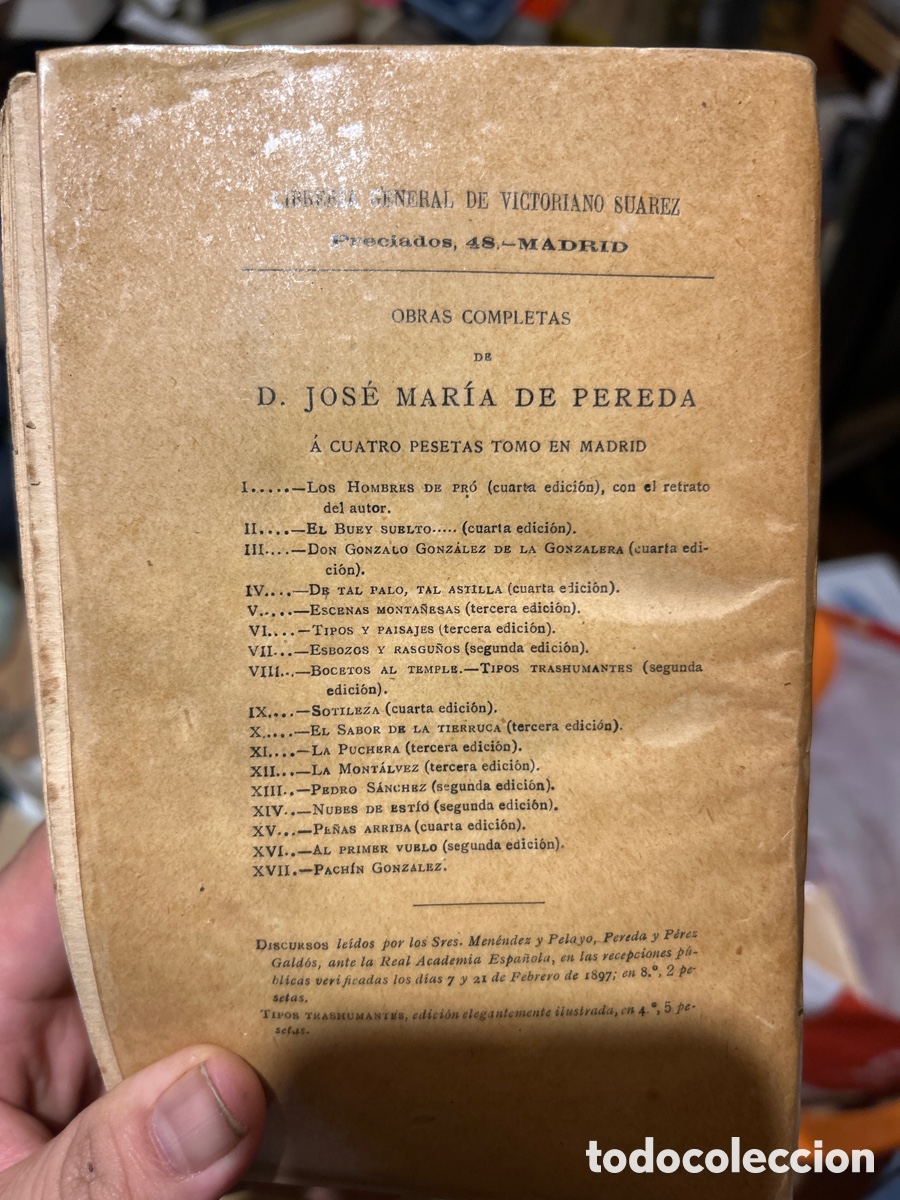Libros antiguos: Obras completas de D Jos&eacute; M. De Pereda tomo IV - Foto 4