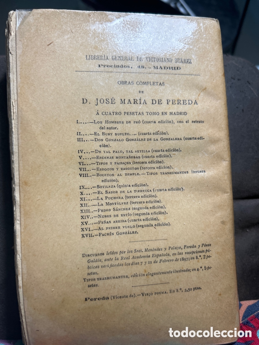 Libros antiguos: Obras completas de D Jos&eacute; M. De Pereda Tomo X - Foto 3