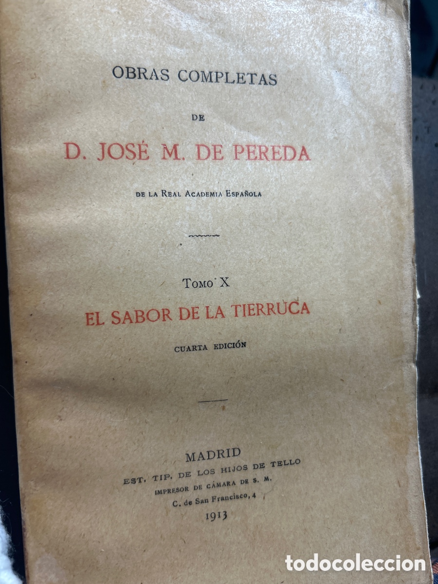 Libros antiguos: Obras completas de D Jos&eacute; M. De Pereda Tomo X - Foto 1