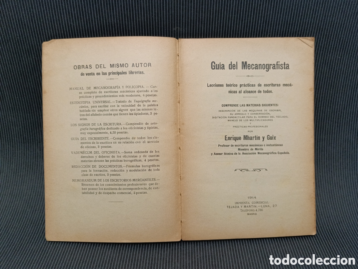 Libros antiguos: LIBRO GUIA DEL MECANOGRAFISTA. 1914 - Foto 2