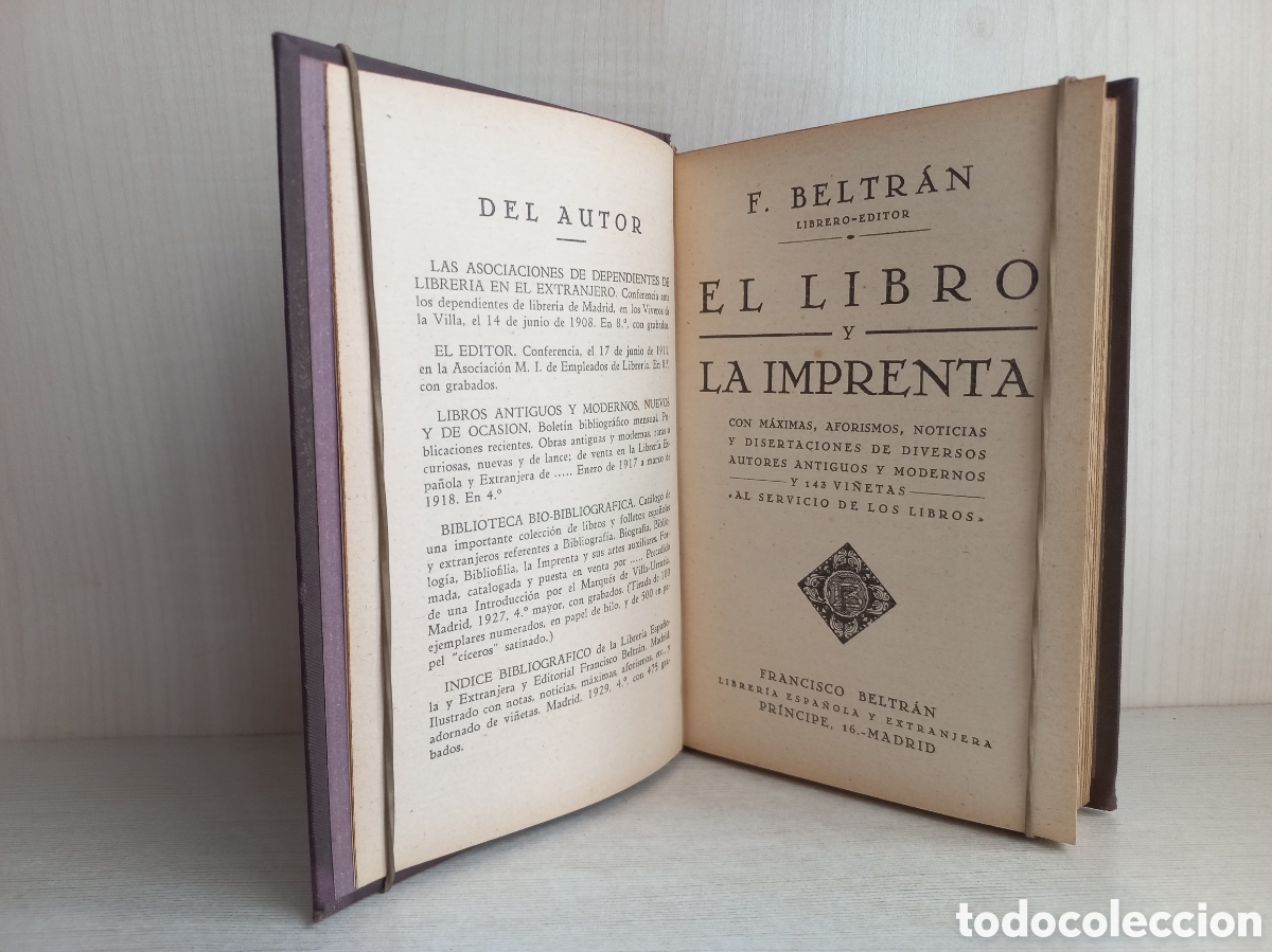 Libros antiguos: El libro y la Imprenta. Beltr&aacute;n, 1931. Ilustrado. - Foto 4