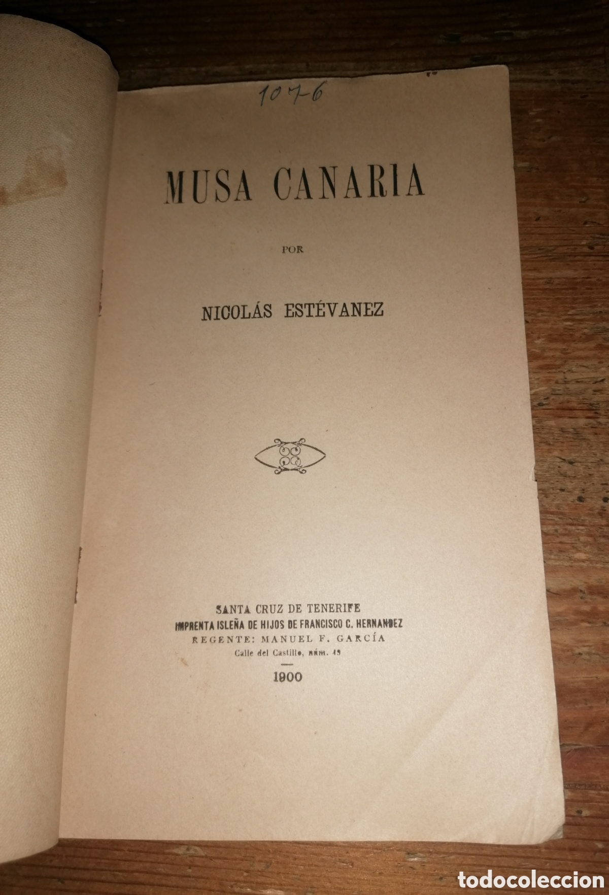 Libros antiguos: MUSA CANARIA - NICOL&Aacute;S EST&Eacute;VANEZ - 1900 - Foto 3