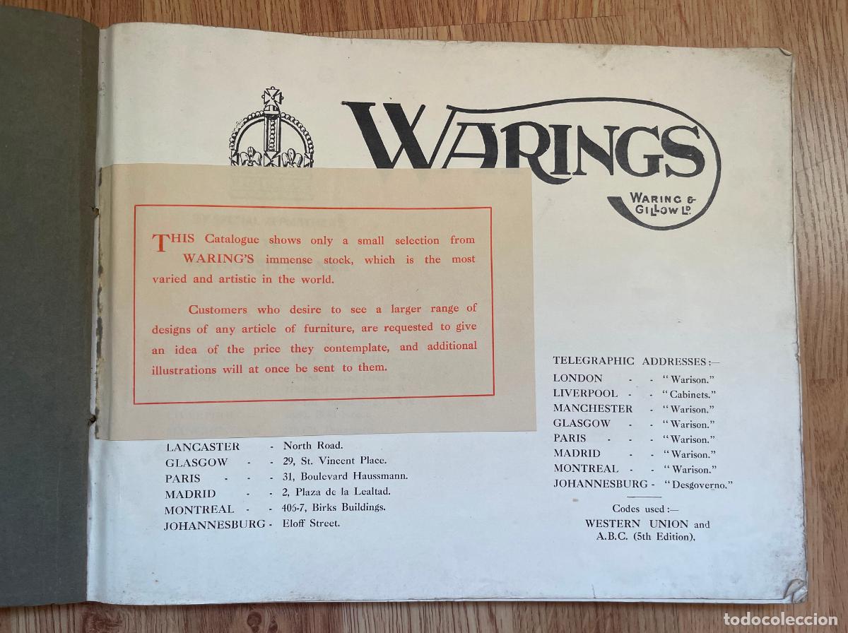 Libros antiguos: Cat&aacute;logo muebles WARINGS - 19?? - Foto 8