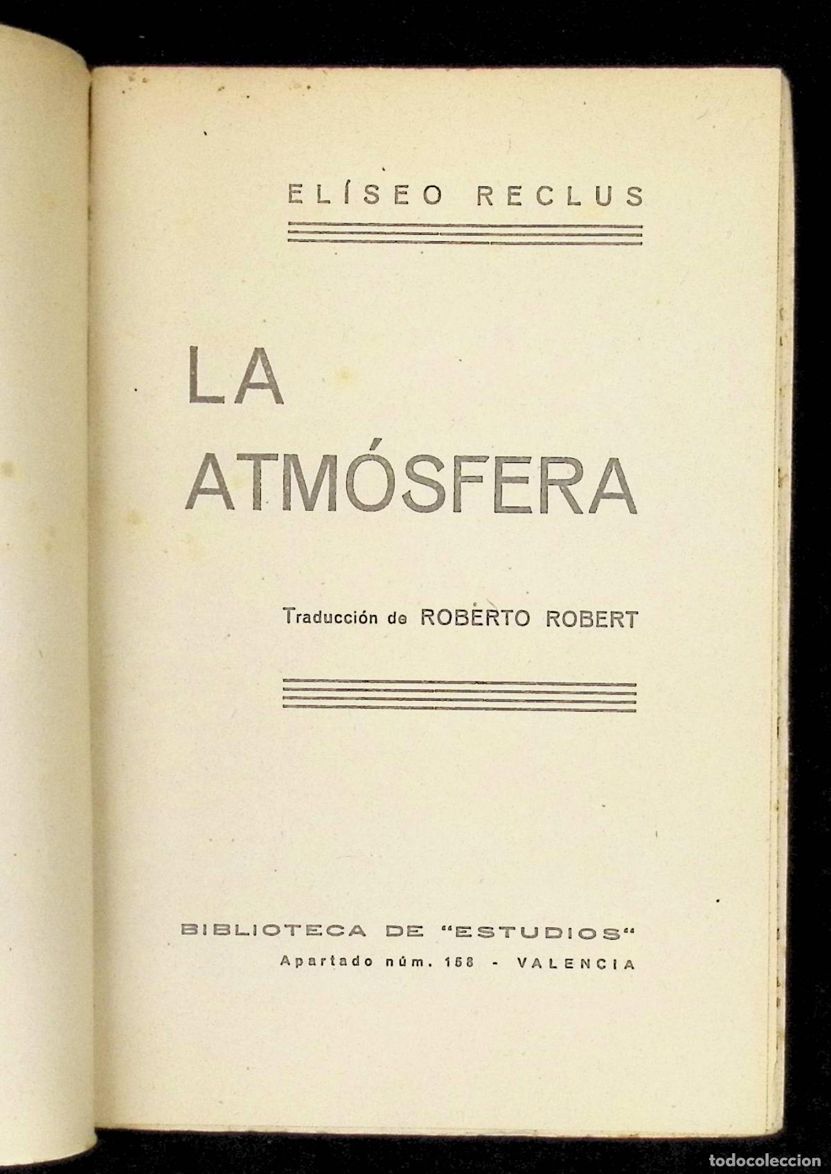 Libros antiguos: LA ATM&Oacute;SFERA. - RECL&Uacute;S, Eliseo. - Foto 2