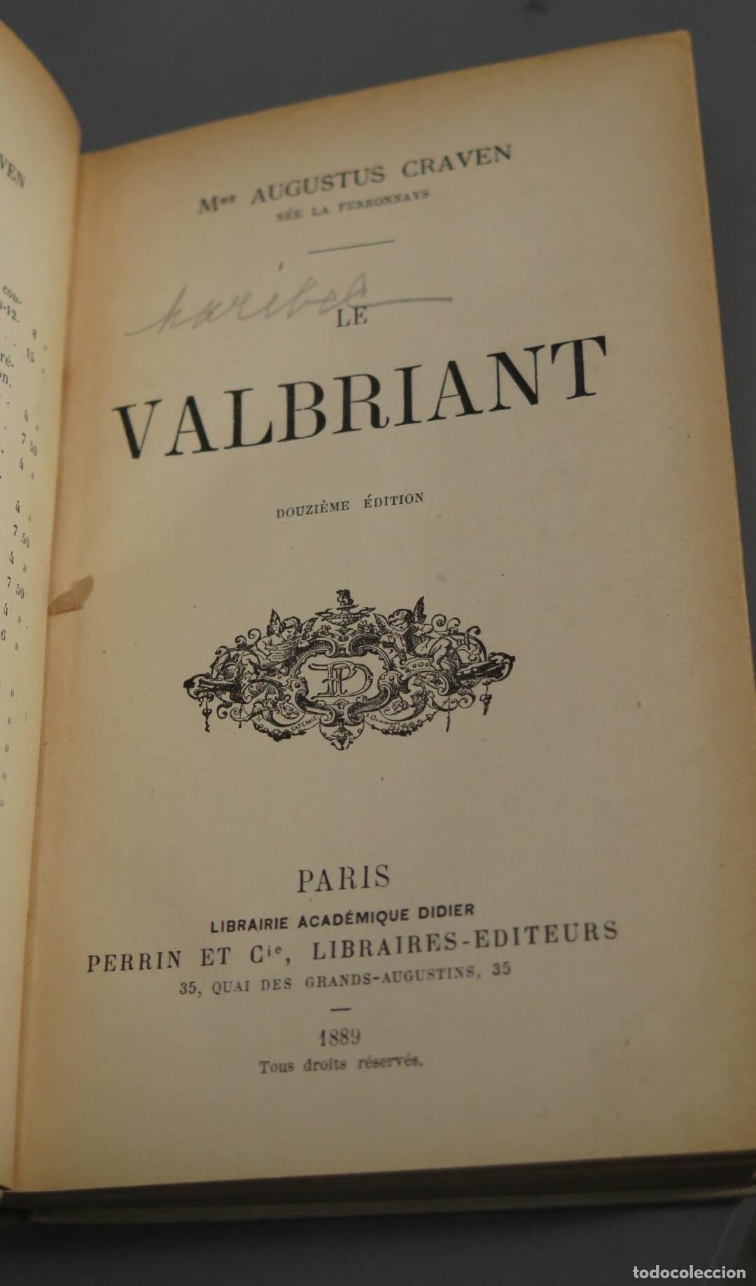 Libros antiguos: Le Valbriant. Craven, Augustus: 1889 - Foto 2