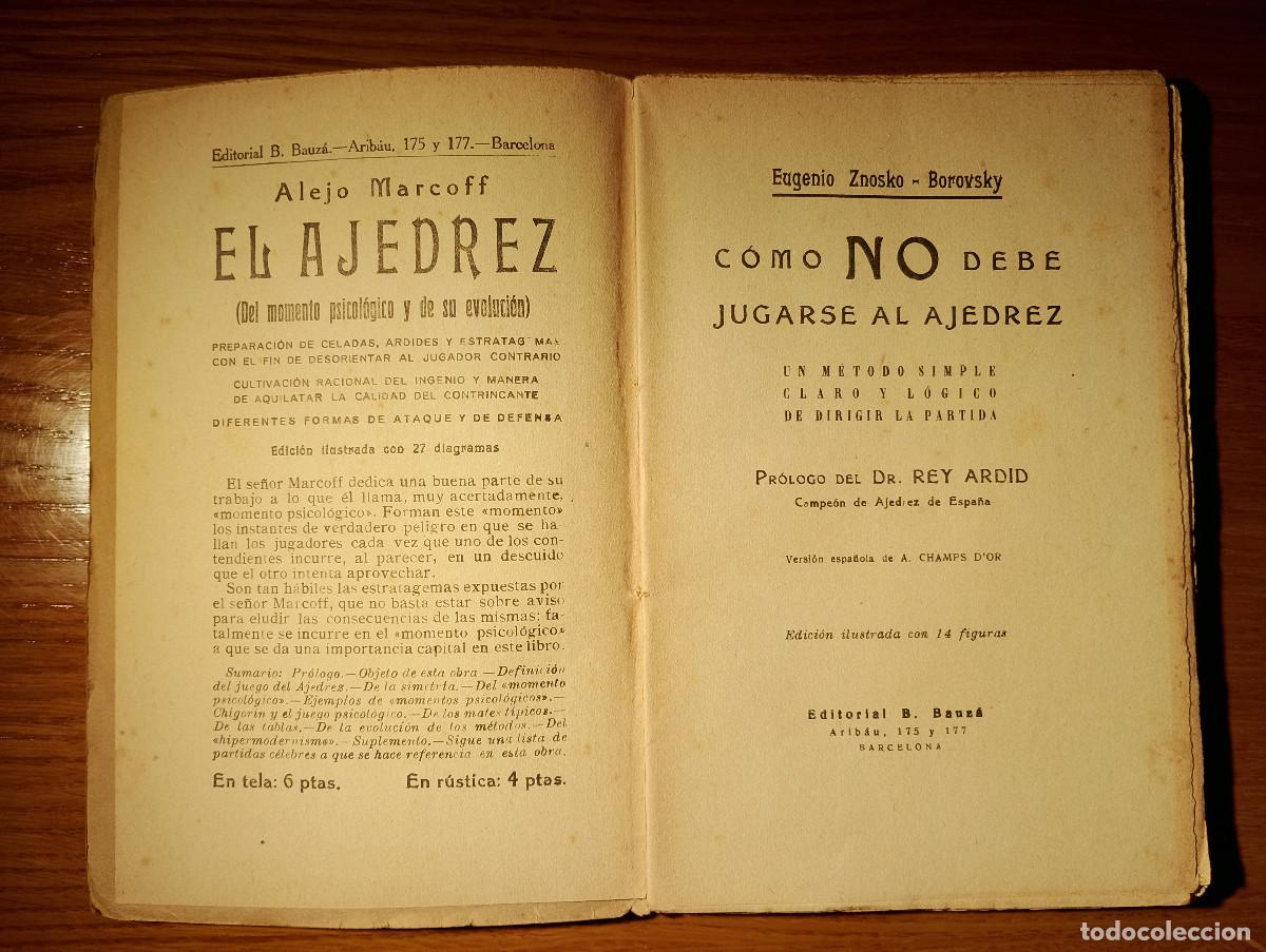 Libros antiguos: C&Oacute;MO NO DEBE JUGARSE AL AJEDREZ - Znosko-Borovski - Foto 2