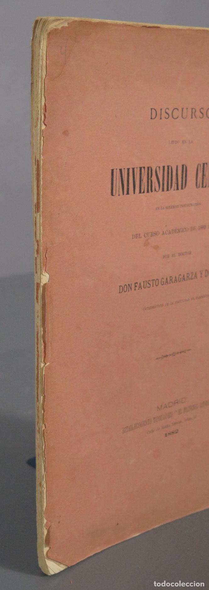 Libros antiguos: DISCURSO Garagarza y Dugiols, Fausto. 1882 - Foto 2