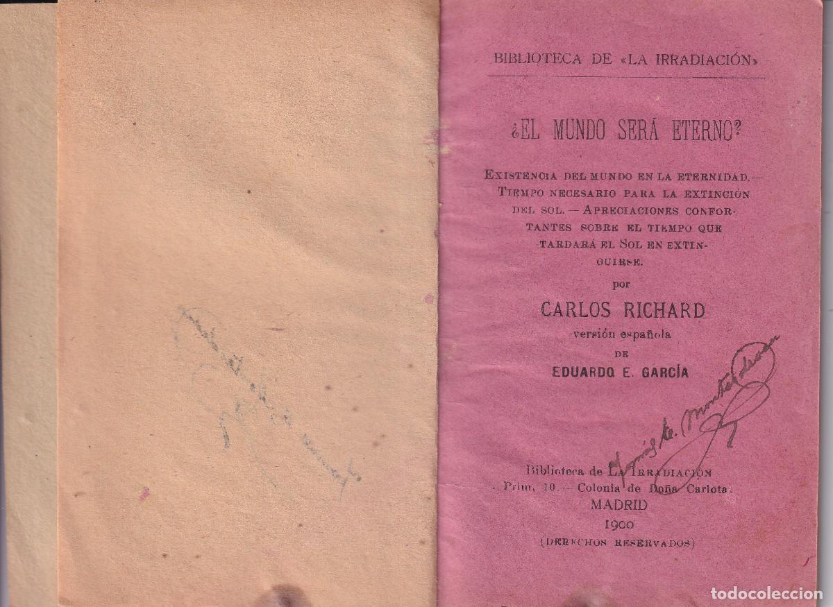 Libros antiguos: ORIGEN Y FIN DE LOS MUNDOS 1900 - Foto 1