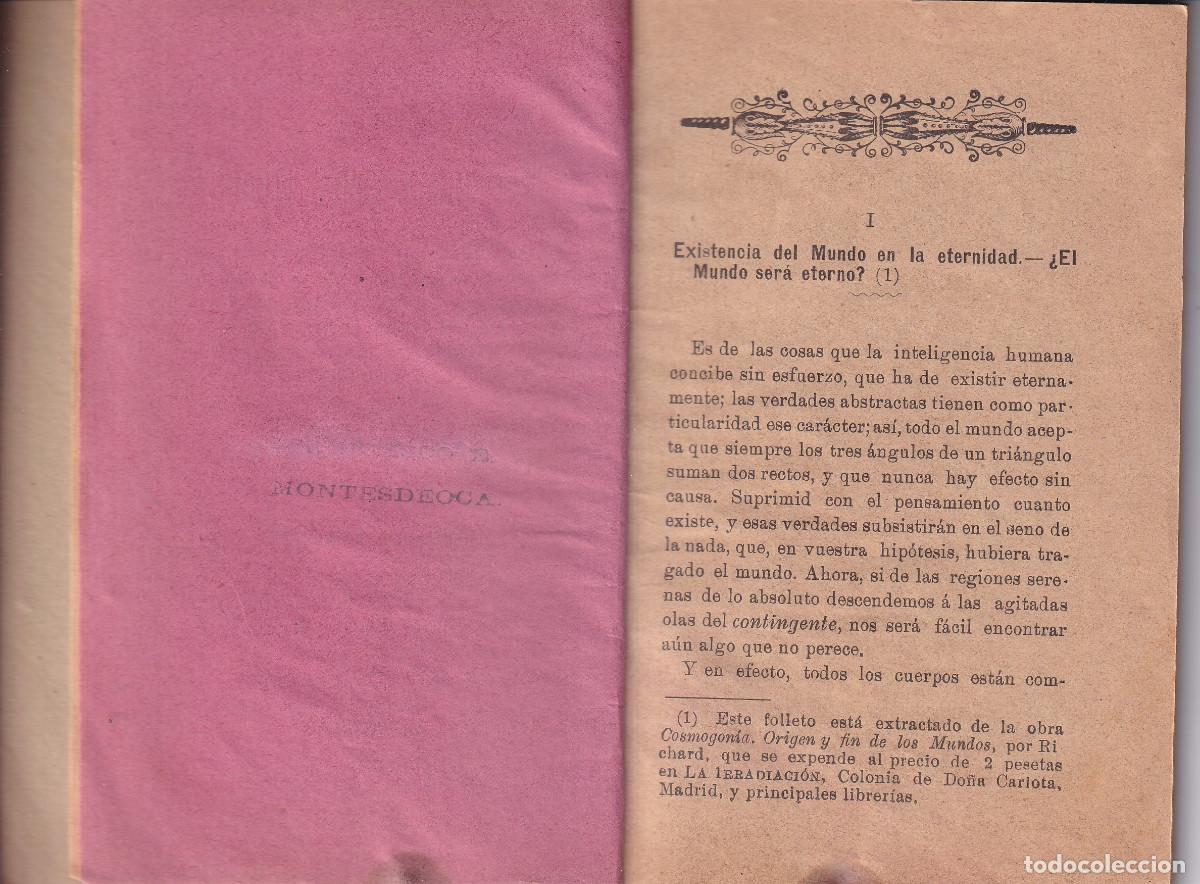 Libros antiguos: ORIGEN Y FIN DE LOS MUNDOS 1900 - Foto 2