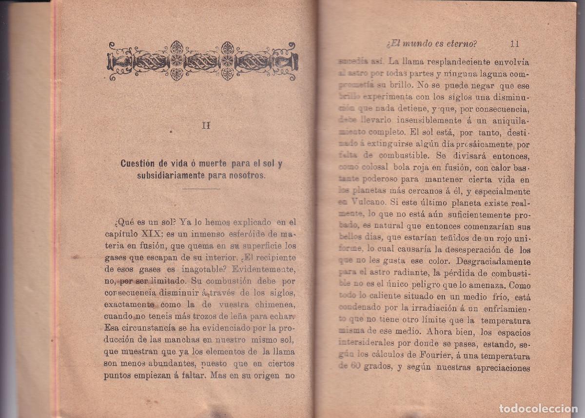 Libros antiguos: ORIGEN Y FIN DE LOS MUNDOS 1900 - Foto 3