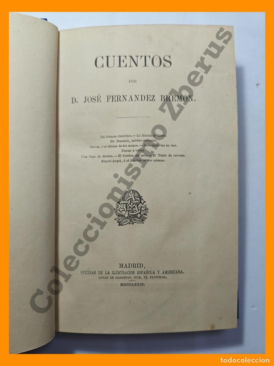 Libros antiguos: Cuentos - Jose Fernandez Bremon - Foto 3