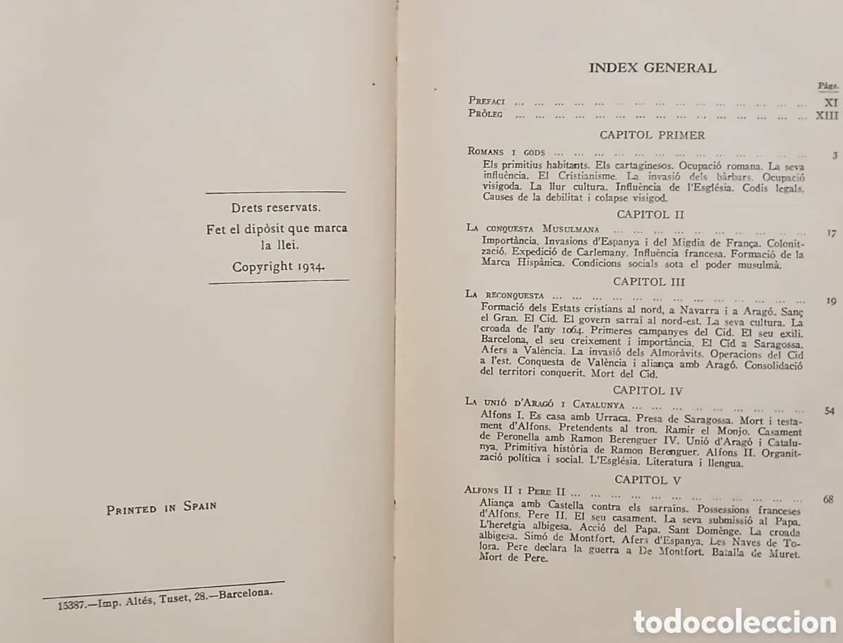 Libros antiguos: Hist&ograve;ria de Catalunya i Arag&oacute; - Foto 3