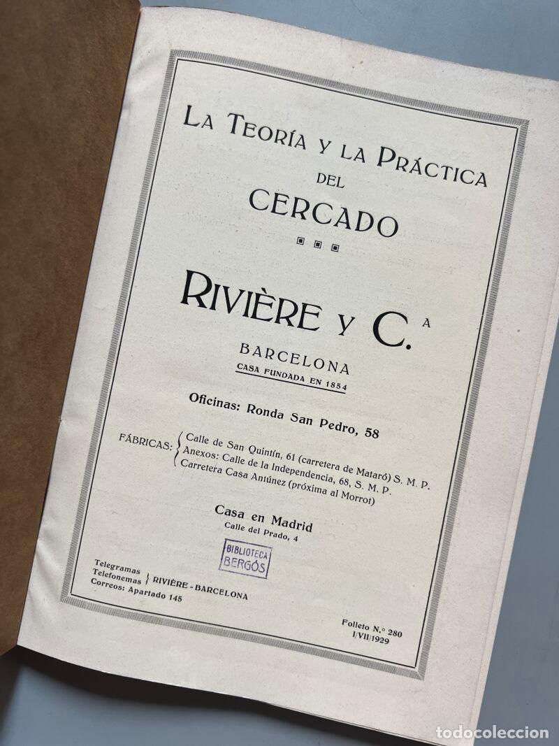 Libros antiguos: La teor&iacute;a y la pr&aacute;ctica del cercado, Rivi&egrave;re y C.&ordf; - ca. 1920 - Foto 2