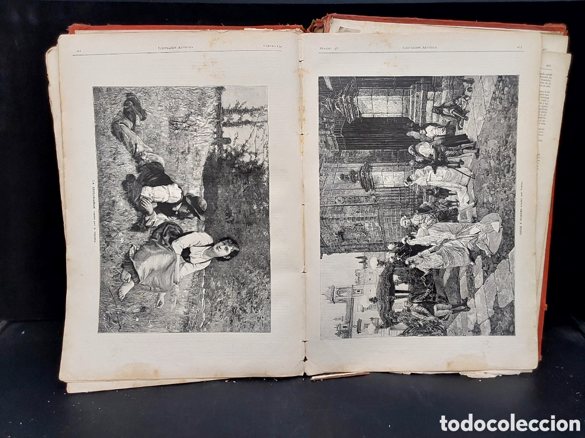 Libros antiguos: Ilustraci&oacute;n art&iacute;stica 1884 - Foto 3