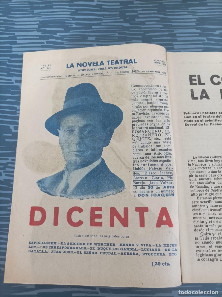 Libros antiguos: EL CORRAL DE LA PACHECA,LA NOVELA TEATRAL,NUM.231,1921 - Foto 3