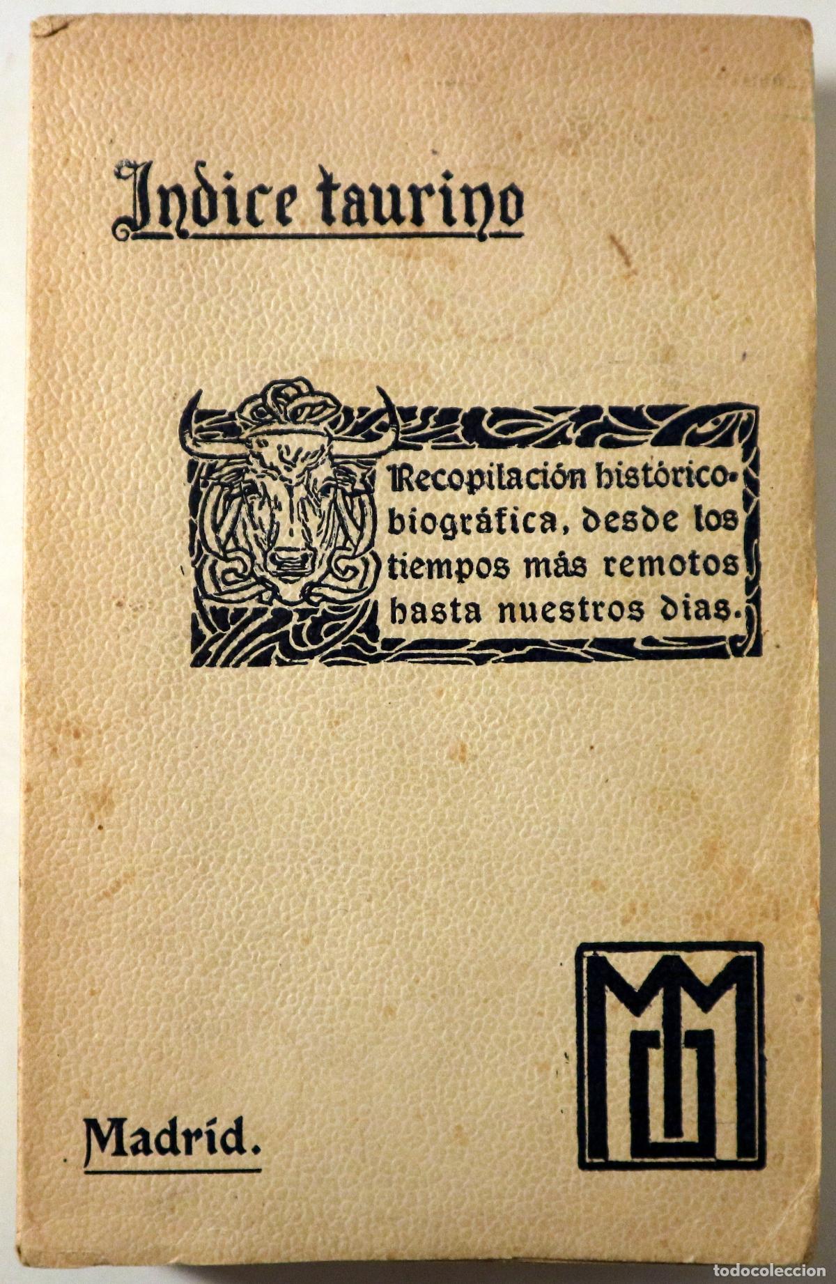 Libros antiguos: INDICE TAURINO - Madrid 1911 - Foto 1