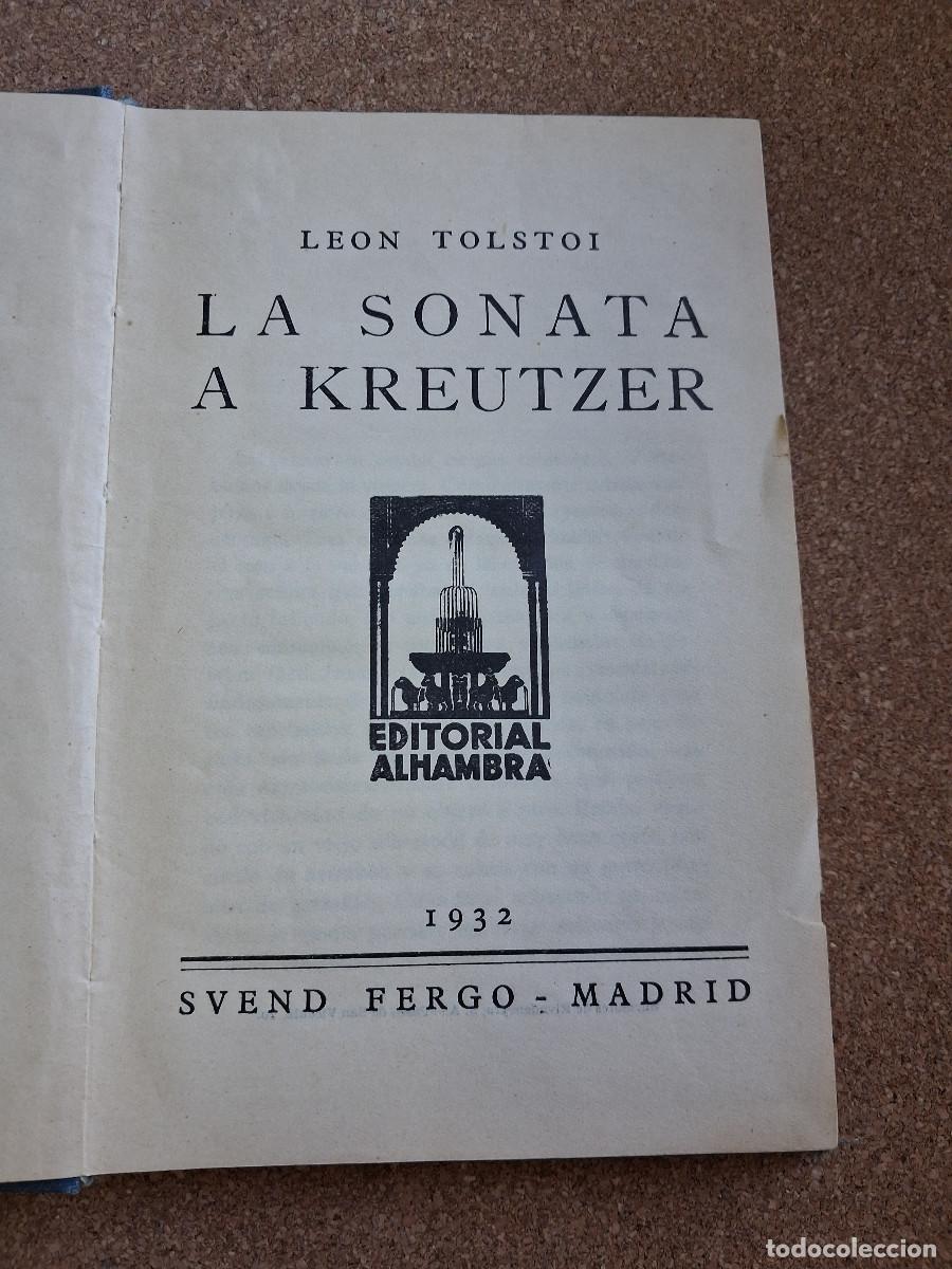 Libros antiguos: Tolstoi (Le&oacute;n) La sonata a Kreutzer - Foto 2