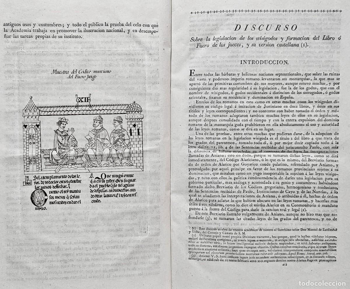 Old books: A&Ntilde;O 1815. REAL ACADEMIA ESPA&Ntilde;OLA. FUERO JUZGO EN LAT&Iacute;N Y CASTELLANO. CODICES-IMP. MADRID. IBARRA.
