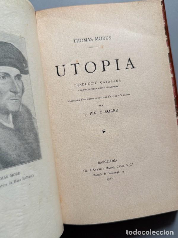 Libros antiguos: Utopia, Thomas Morus - Tip. LAven&ccedil;, 1912 - Foto 2