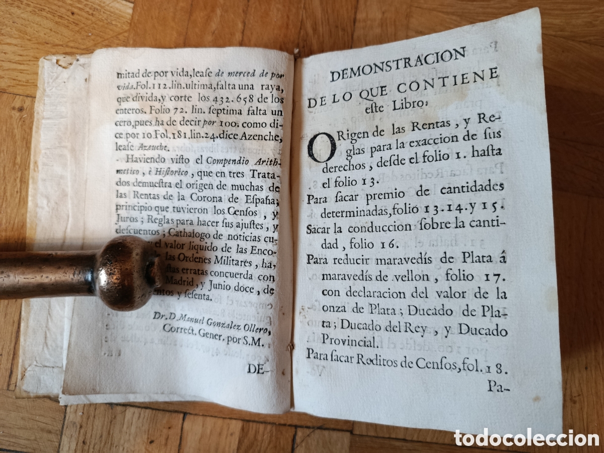 Libros antiguos: Cuentas para todos: compendio arithmetico e historico (1760) - Foto 2