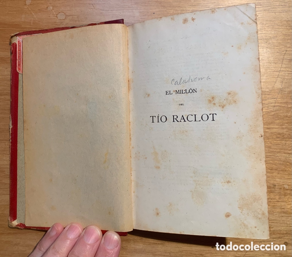 Libros antiguos: Libro antiguo El mill&oacute;n del t&iacute;o Raclot - Foto 4