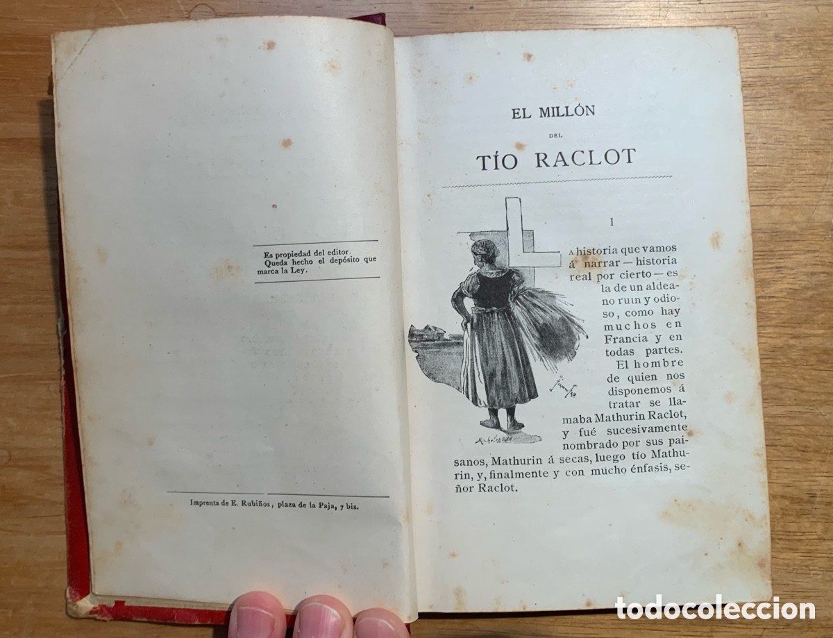Libros antiguos: Libro antiguo El mill&oacute;n del t&iacute;o Raclot - Foto 6