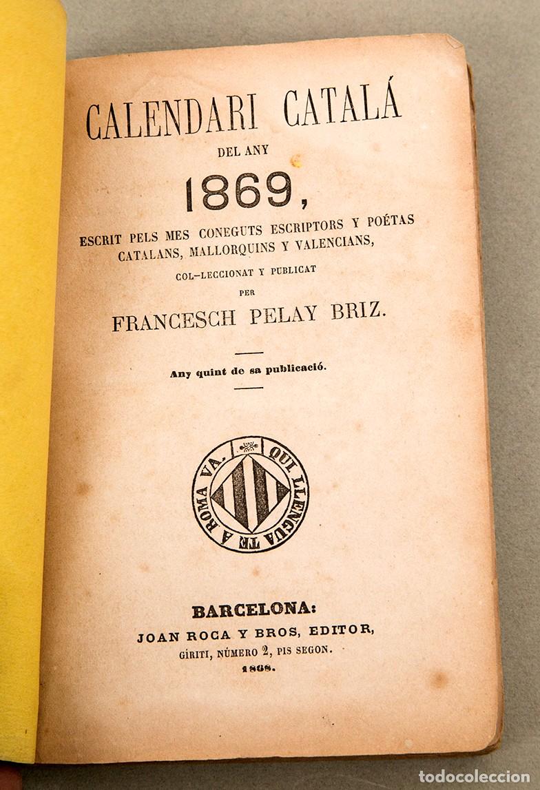 Libros antiguos: CALENDARI CATALA DEL ANY 1869 - Foto 3