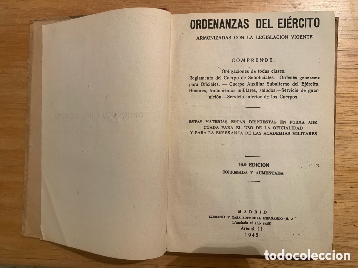 Libros antiguos: Libro antiguo Ordenanzas del Ej&eacute;rcito - Foto 3