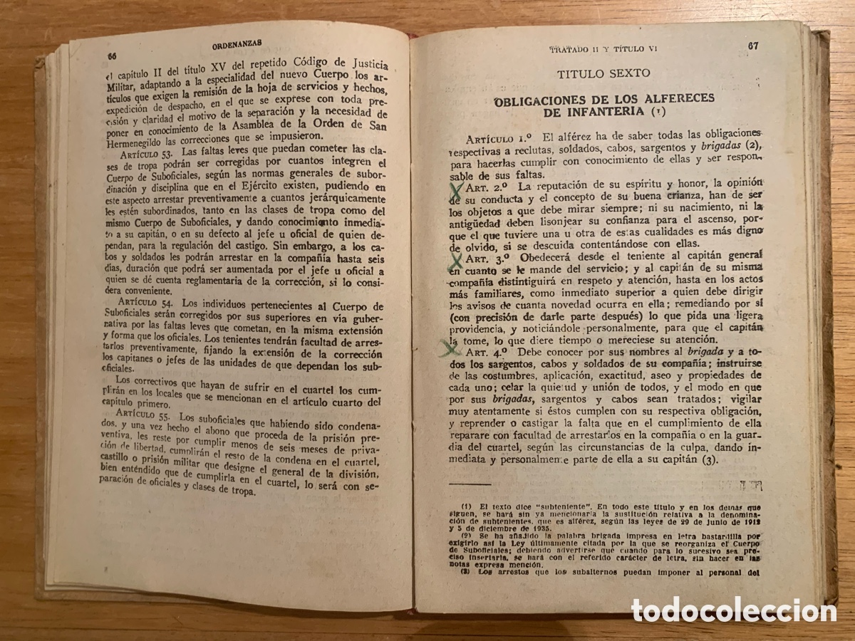 Libros antiguos: Libro antiguo Ordenanzas del Ej&eacute;rcito - Foto 5