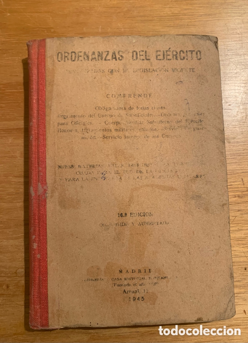 Libros antiguos: Libro antiguo Ordenanzas del Ej&eacute;rcito - Foto 1