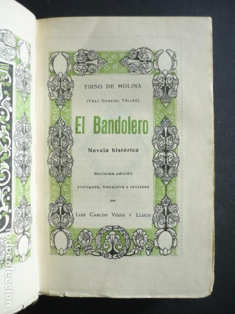 Libros antiguos: EL BANDOLERO TIRSO DE MOLINA - Foto 2