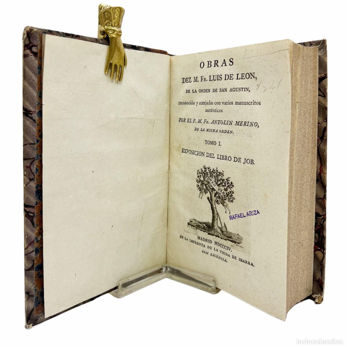 Libros antiguos: FRAY LUIS DE LEON - OBRAS - VIUDA DE IBARRA 1804 - Foto 4