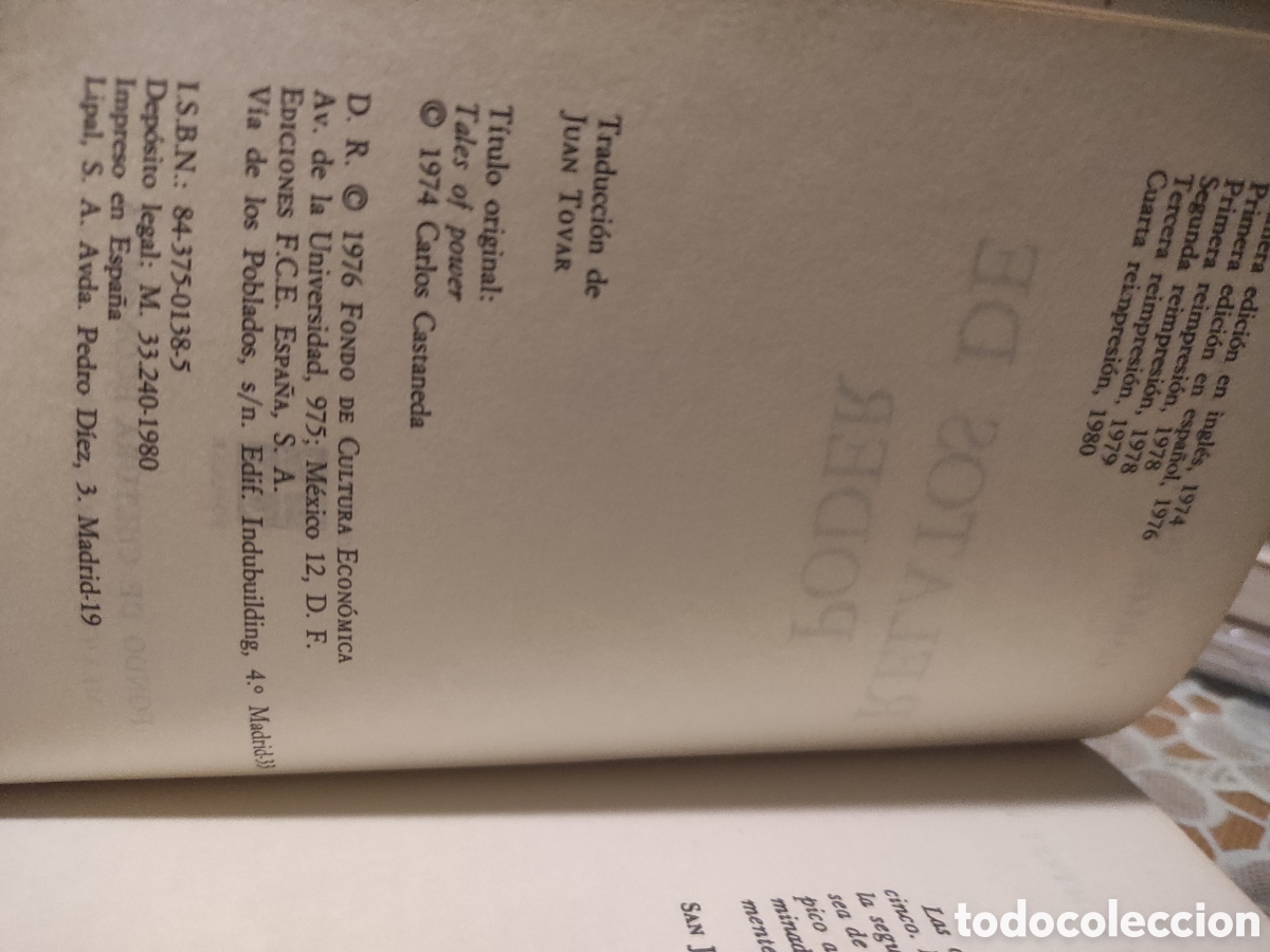 Libros antiguos: CARLOS CASTANEDA, RELATOS DE PODER. COLECCION FCE POPULAR - Foto 3