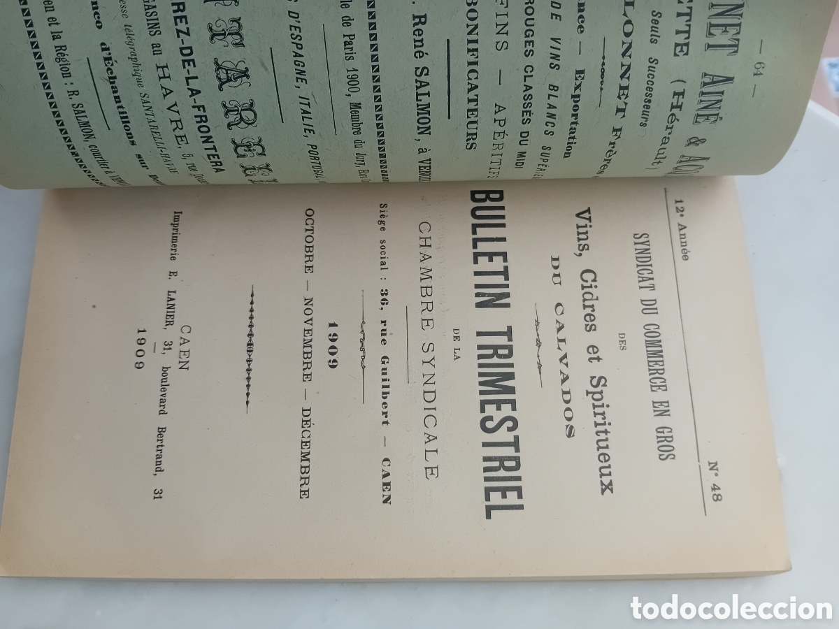 Libros antiguos: syndicat du commerce en gros Caen 1909 - Foto 8
