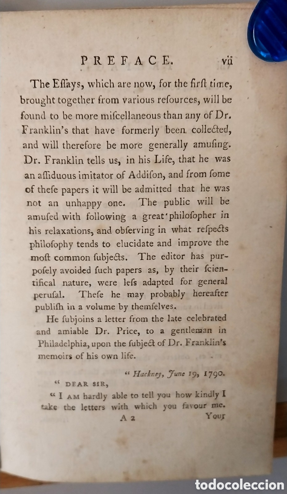 Libros antiguos: BENJAMIN FRANKLIN - WORKS . Second Edition . 1793 - Foto 6
