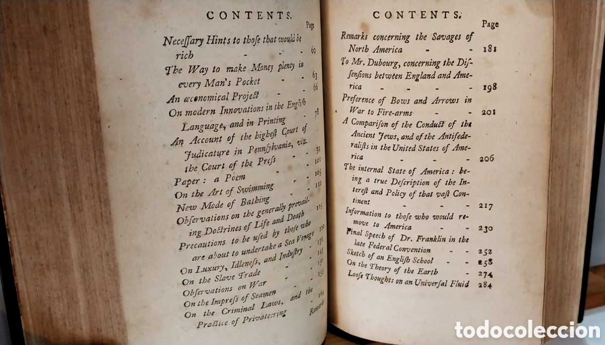 Libros antiguos: BENJAMIN FRANKLIN - WORKS . Second Edition . 1793 - Foto 17