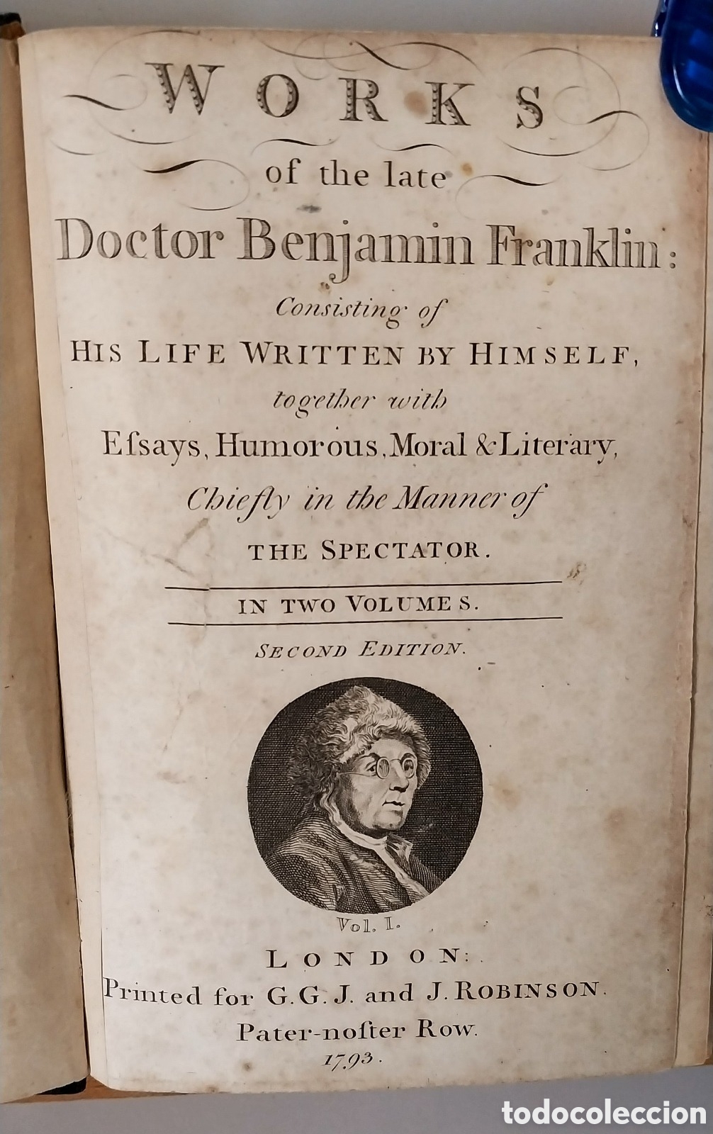 Libros antiguos: BENJAMIN FRANKLIN - WORKS . Second Edition . 1793 - Foto 1